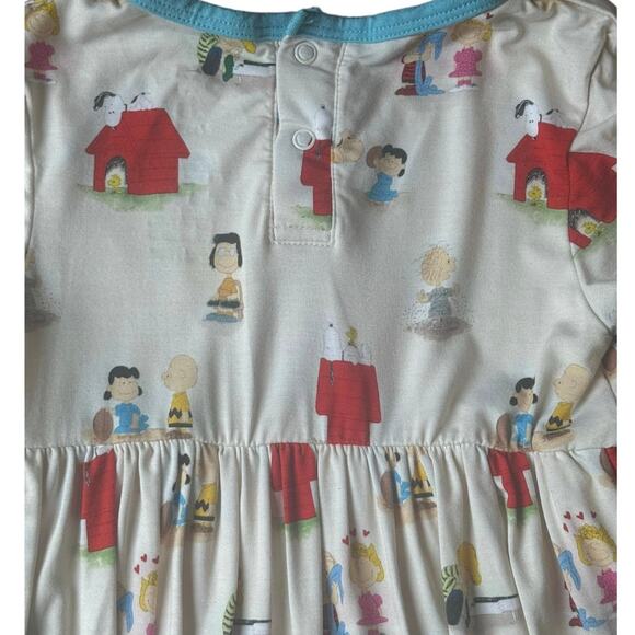2T Bundle Of Joy Co Twirl Bodysuit Dress Bamboo Snoopy Peanuts Gang Print Soft - Picture 12 of 15